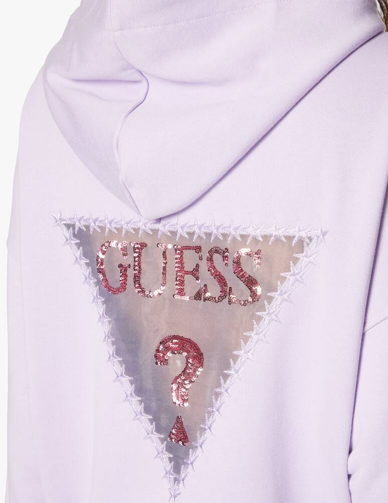 rinascente Guess Cotton hoodie with logo - lilac