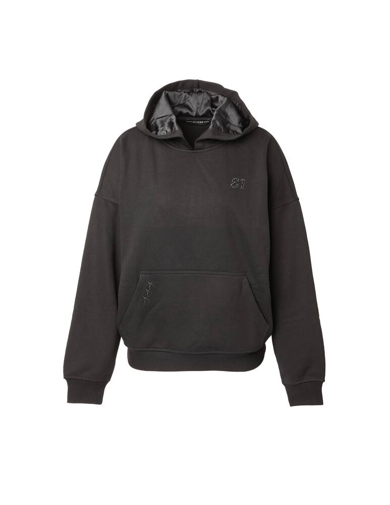 rinascente Guess Felpa con cappuccio in cotone con logo - nero