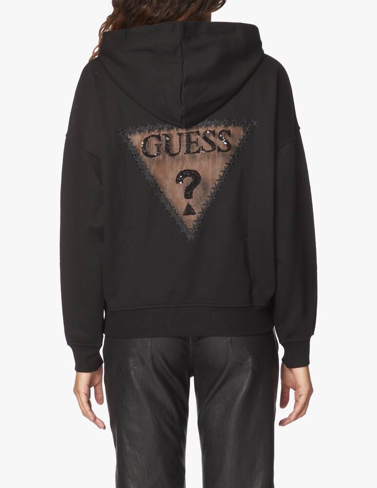 rinascente Guess Felpa con cappuccio in cotone con logo - nero