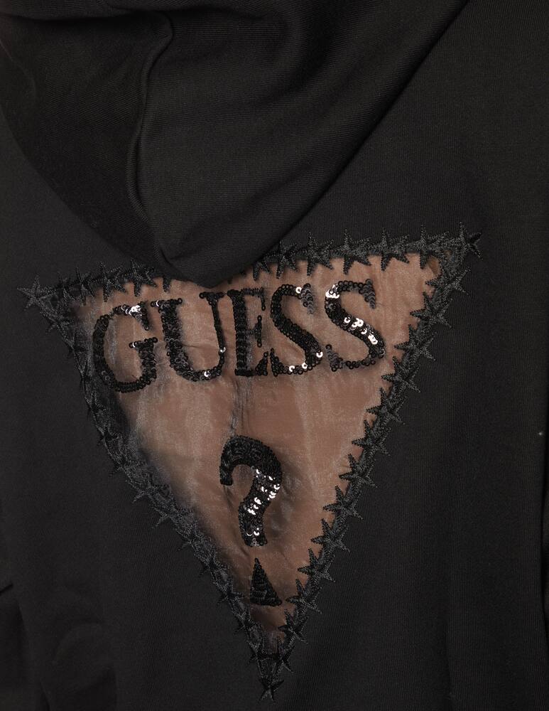rinascente Guess Felpa con cappuccio in cotone con logo - nero