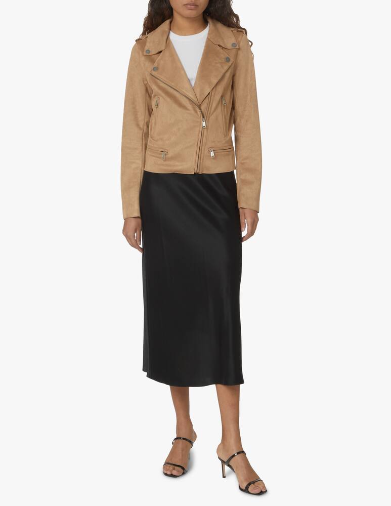 rinascente Guess Suede shirt biker jacket - beige