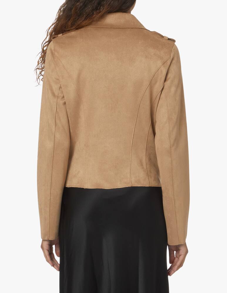 rinascente Guess Suede shirt biker jacket - beige