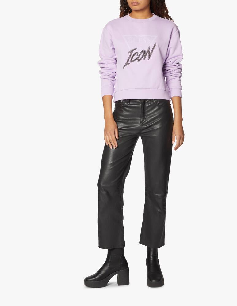 Guess Icon cotton crewneck sweatshirt - lilac - picture 2 Guess Icon cotton crewneck sweatshirt - lilac - picture 2