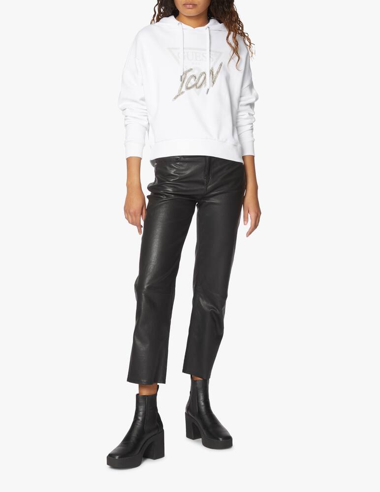 rinascente Guess Felpa con cappuccio in cotone Icon - bianco