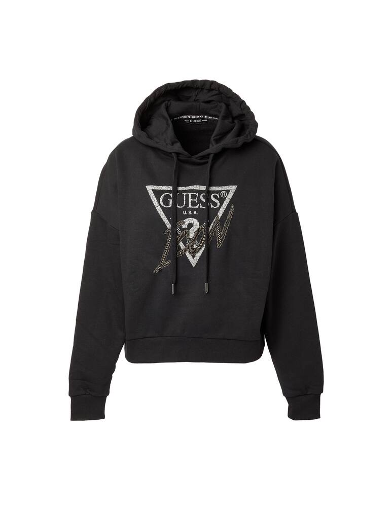 rinascente Guess Icon fleece cotton hoodie - black