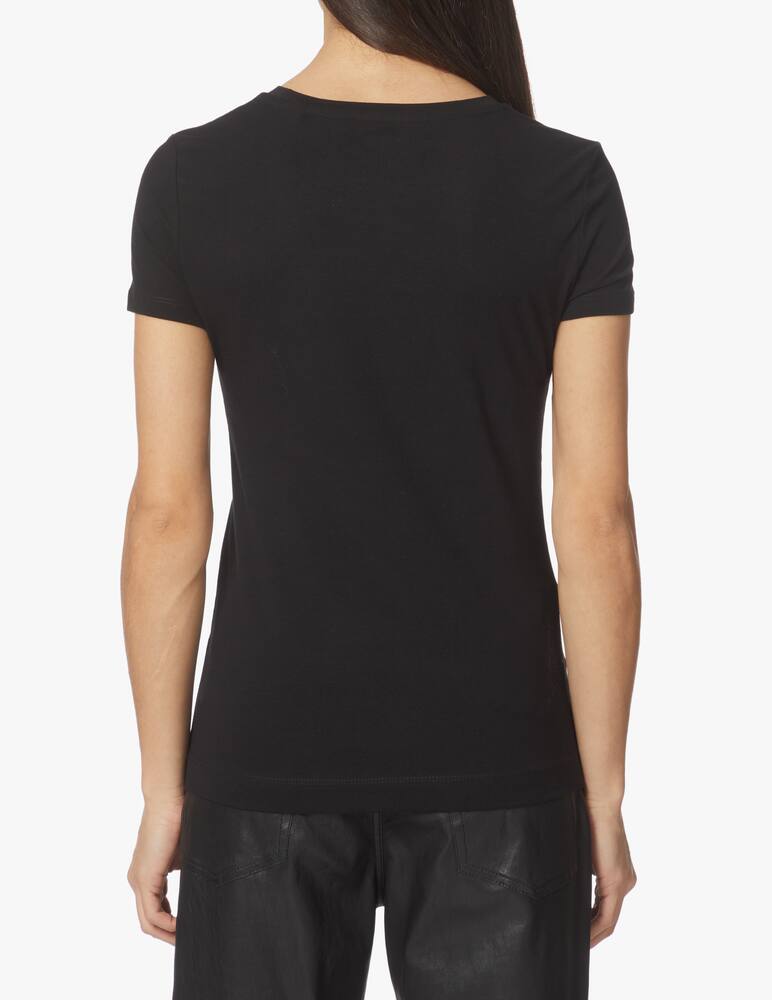rinascente Guess Cotton t-shirt with strass logo - black