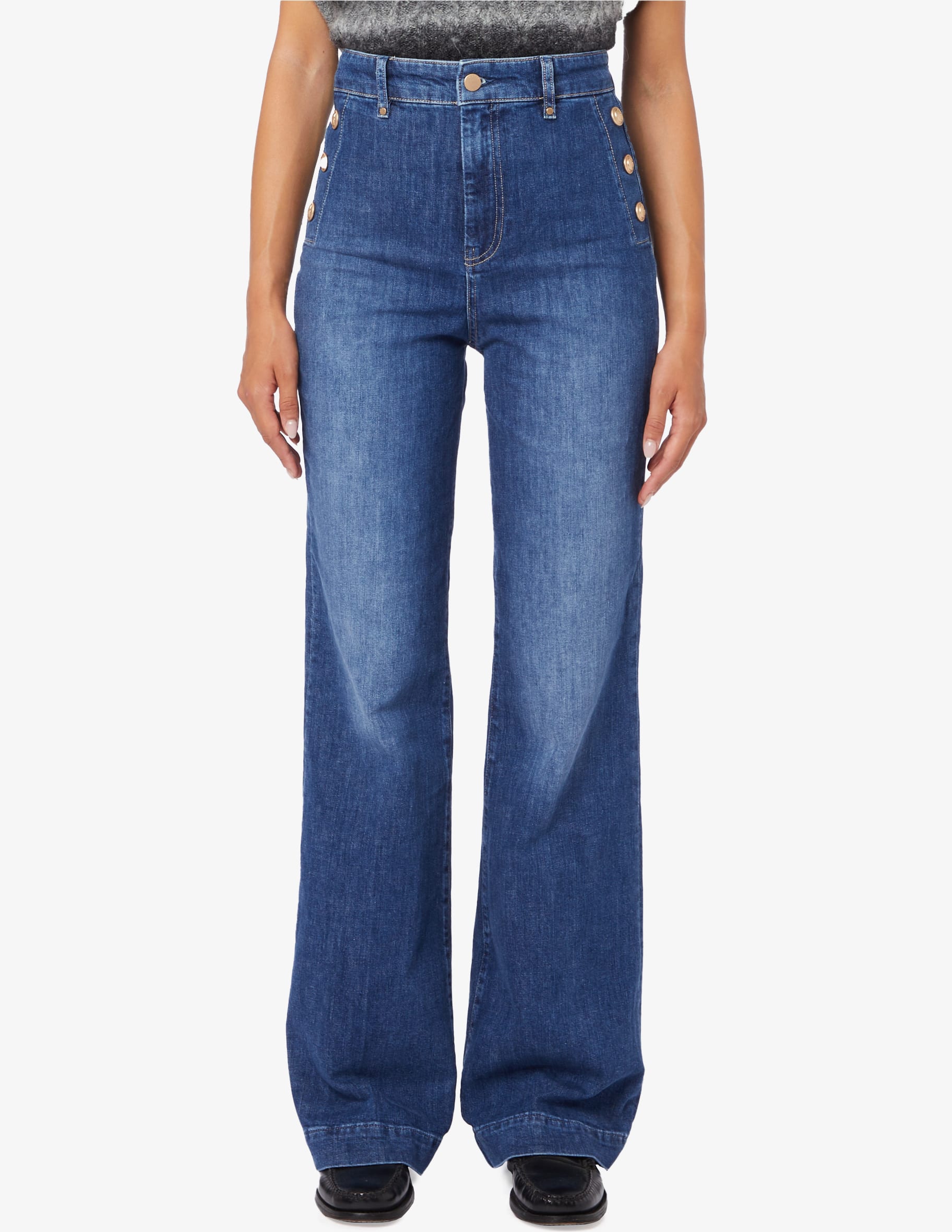 Jean Femme ESPRIT - Droit Rétro Coton Recyclé Stretch - 994ee1b310