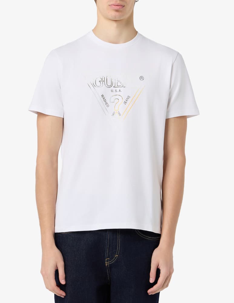 rinascente Guess Triangle logo print t-shirt