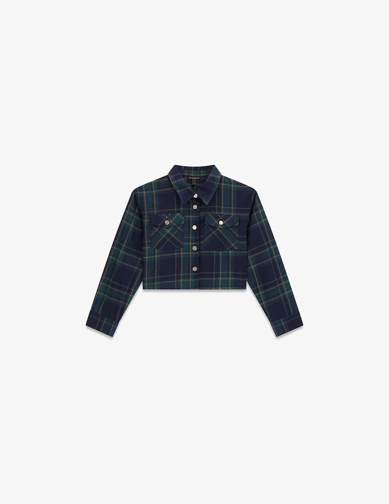 rinascente Guess Tartan boxy long-sleeve shirt