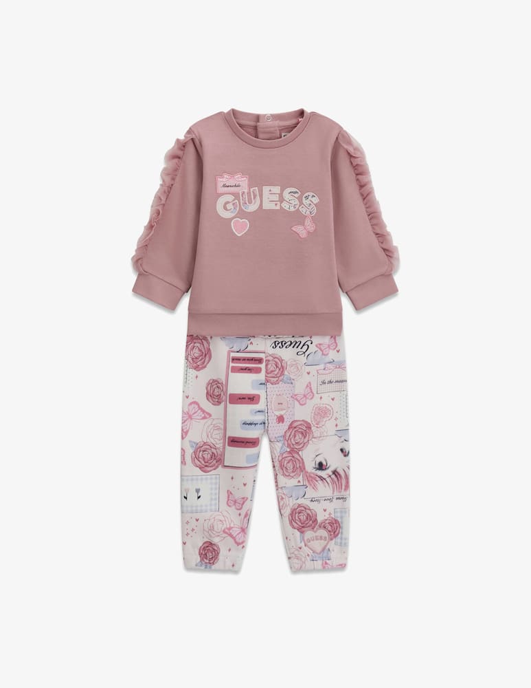 rinascente Guess Ruffle sweatshirt and leggings set