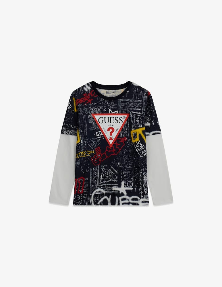 Guess T-shirt a maniche lunghe con logo - immagine 1 Guess T-shirt a maniche lunghe con logo - immagine 1
