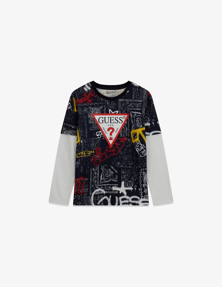 rinascente Guess T-shirt a maniche lunghe con logo