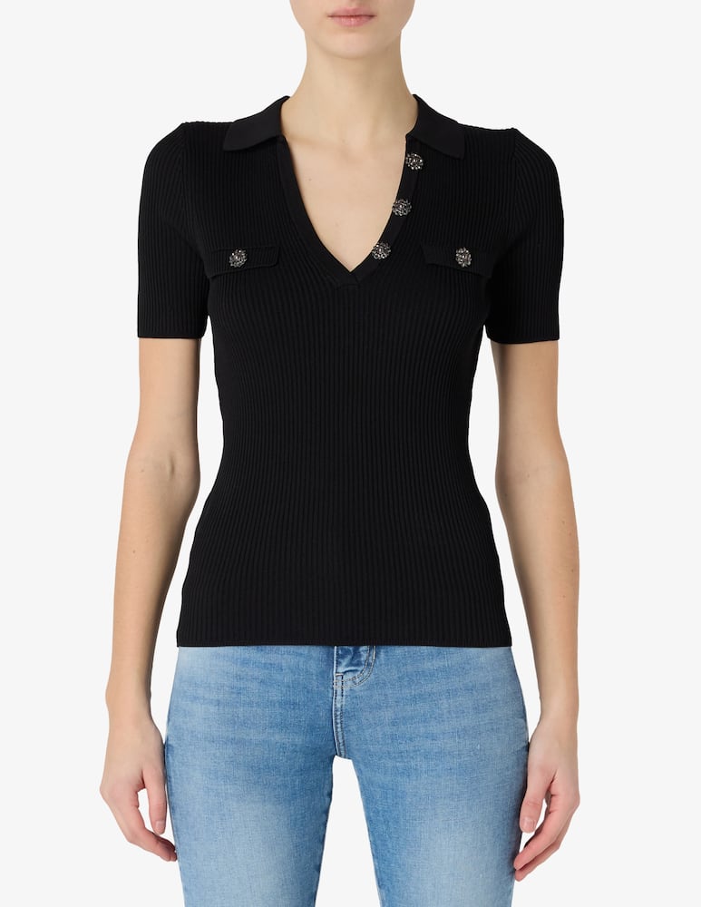 Guess Maglia polo collo a V Paula - immagine 1 Guess Maglia polo collo a V Paula - immagine 1