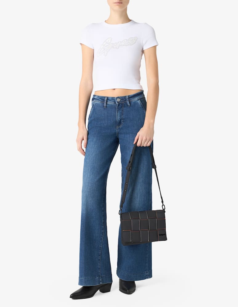 Guess T-shirt logo a costine - immagine 2 Guess T-shirt logo a costine - immagine 2