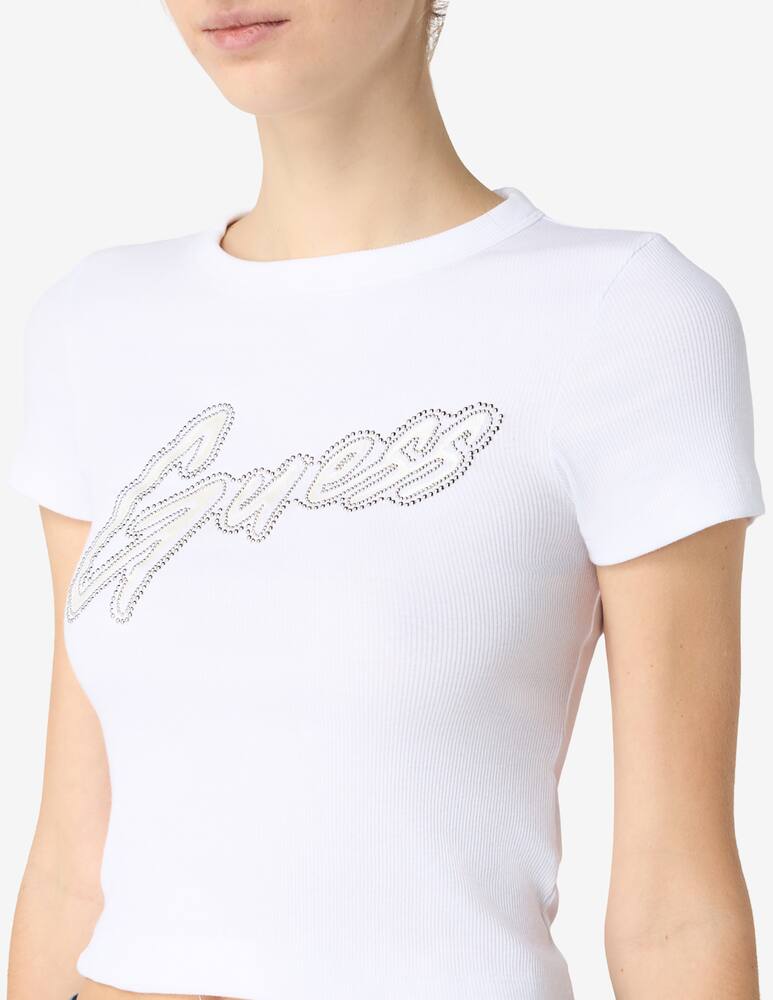 rinascente Guess T-shirt logo a costine