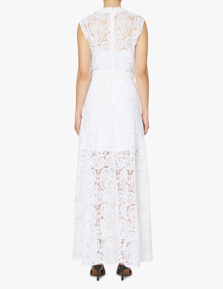 rinascente Guess Long sleeveless lace dress - white