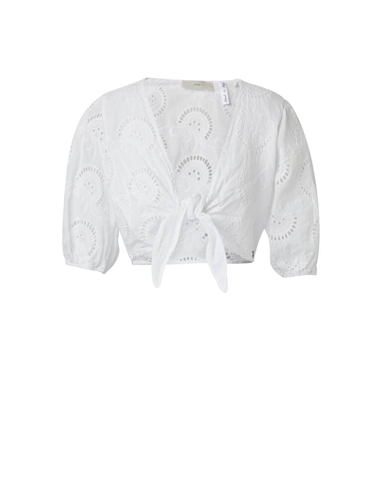 rinascente Guess Top con maniche corte in cotone - bianco