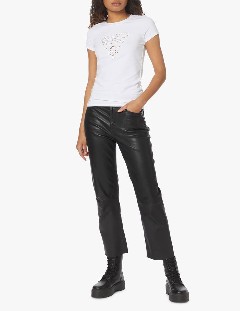 rinascente Guess T-shirt in cotone con logo macramè - bianco