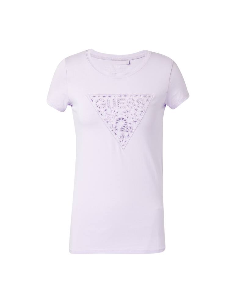 rinascente Guess Cotton t-shirt with macramè logo - lilac