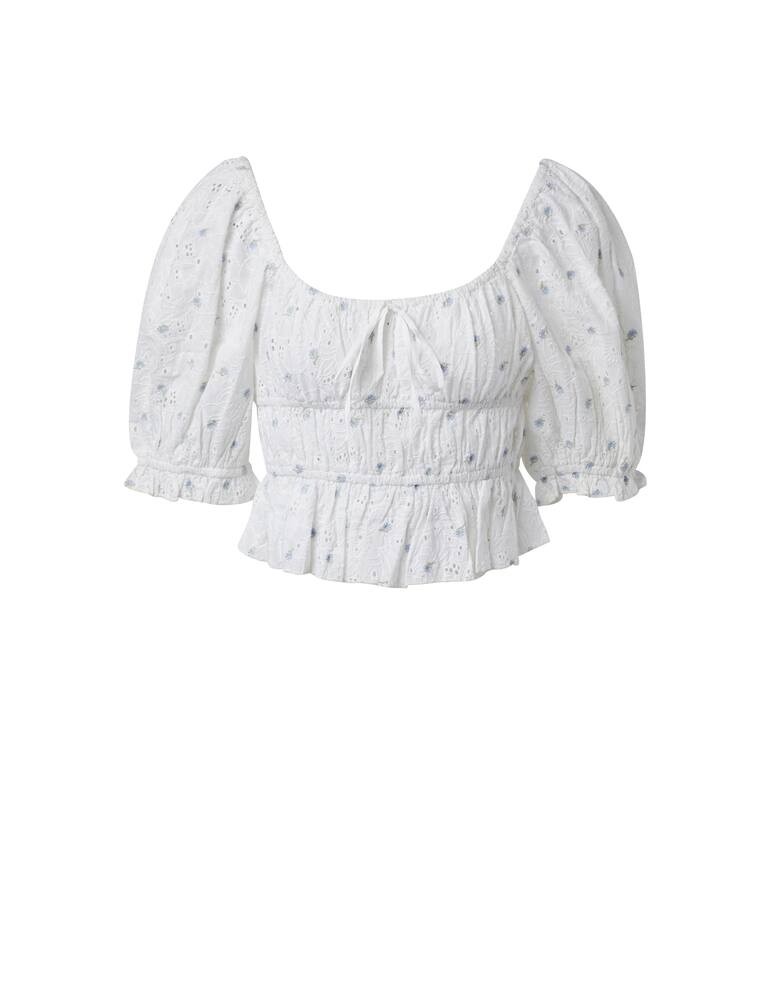 rinascente Guess Top con maniche a 3/4 in cotone - bianco