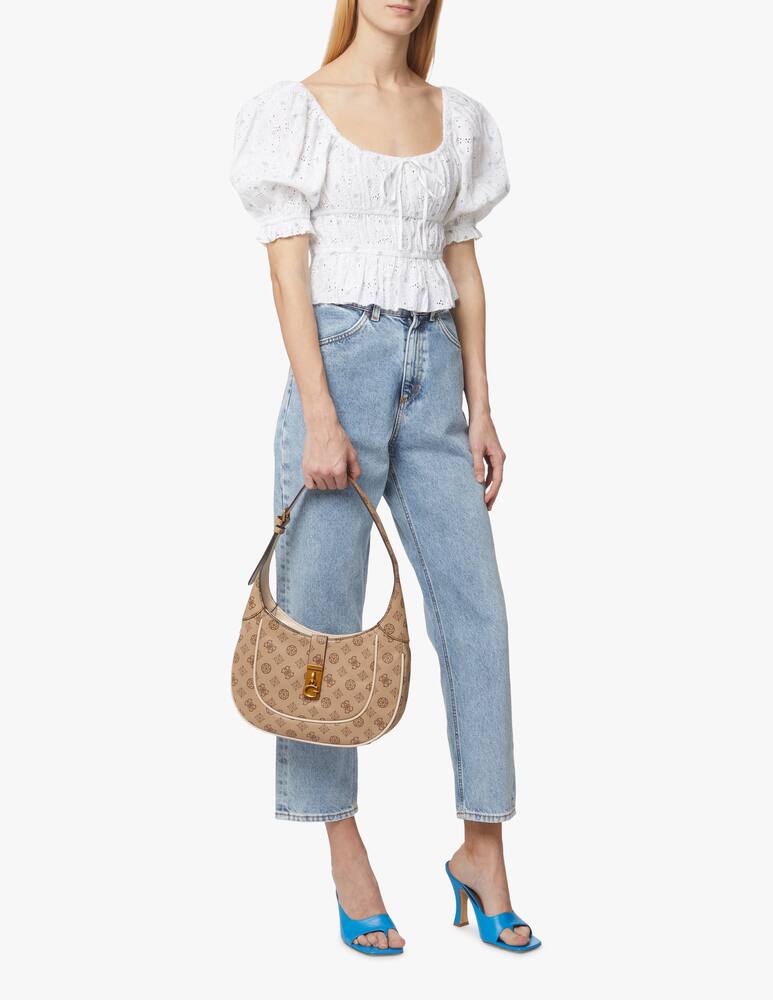 rinascente Guess Top con maniche a 3/4 in cotone - bianco