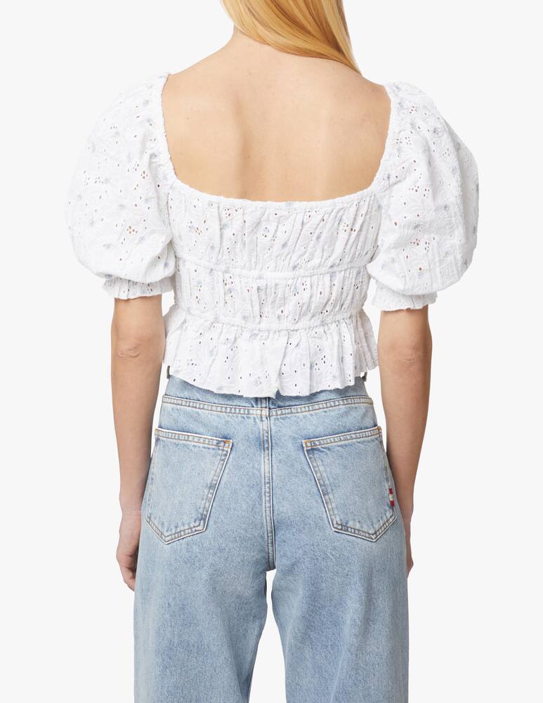 rinascente Guess Top con maniche a 3/4 in cotone - bianco