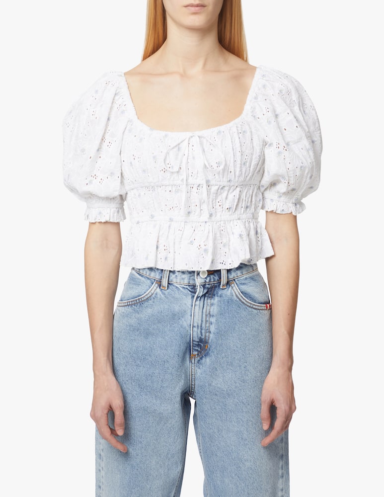 Guess Cotton 3/4 sleeves top - white - picture 1 Guess Cotton 3/4 sleeves top - white - picture 1