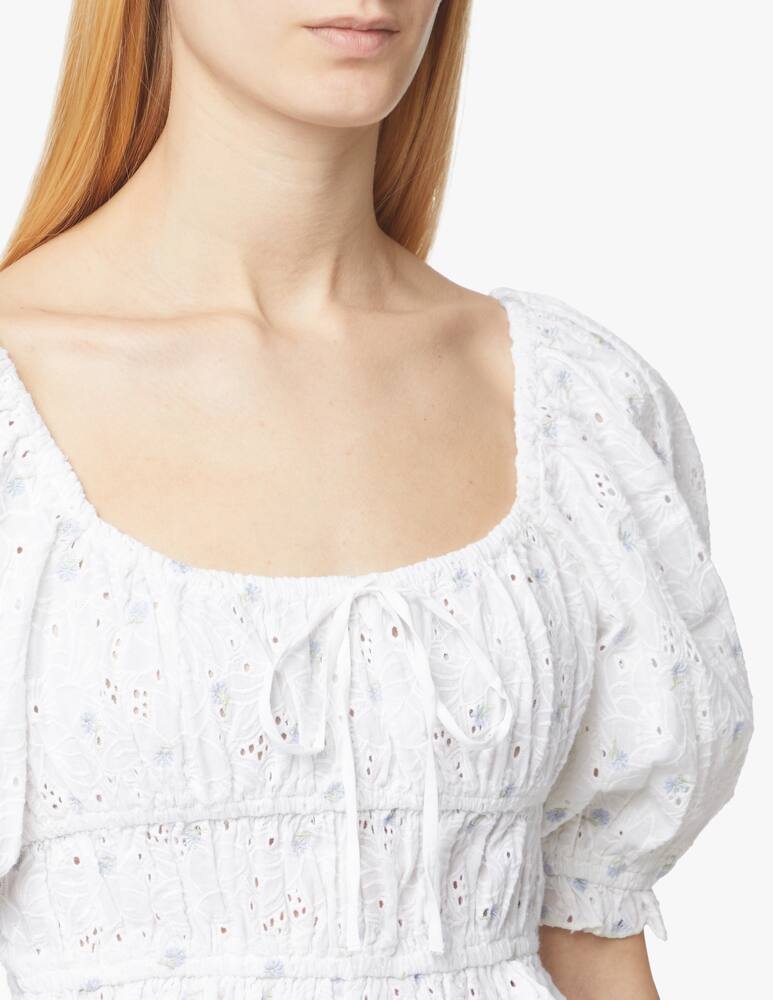 rinascente Guess Top con maniche a 3/4 in cotone - bianco