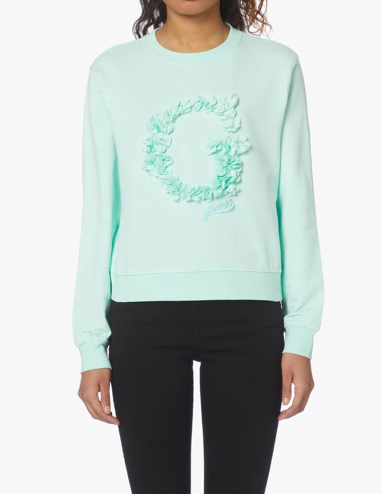 Guess Felpa in cotone - verde - immagine 1 Guess Felpa in cotone - verde - immagine 1