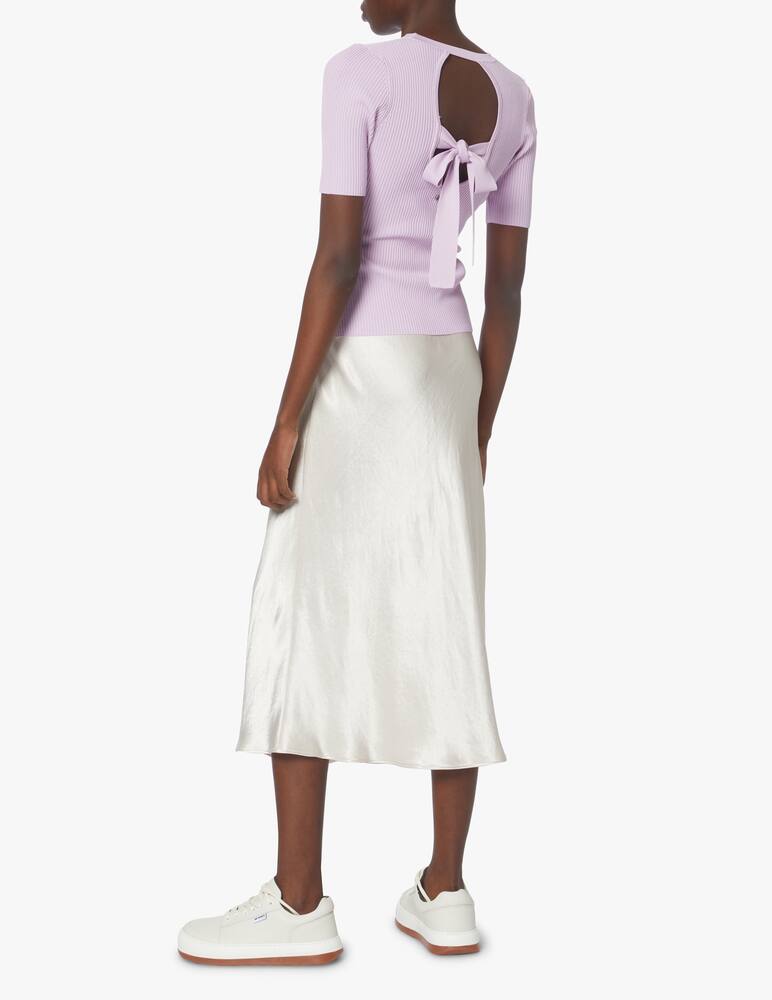 rinascente Guess Ribbed short-sleeved top - lilac