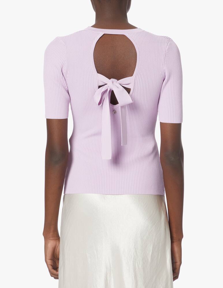 rinascente Guess Ribbed short-sleeved top - lilac