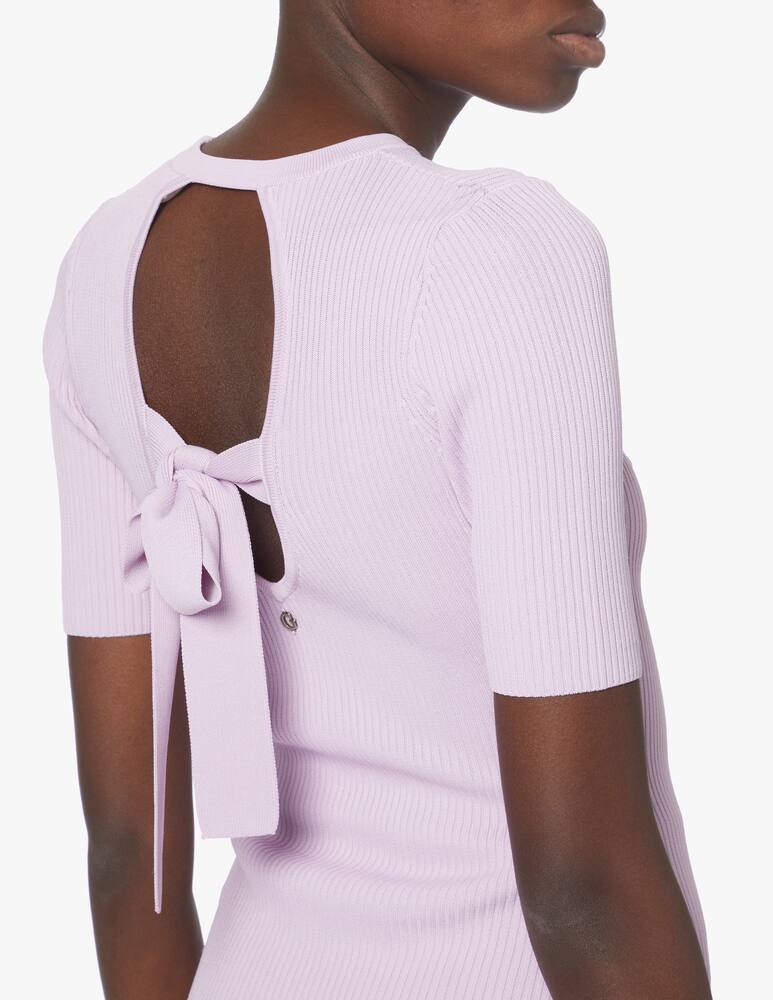 rinascente Guess Ribbed short-sleeved top - lilac