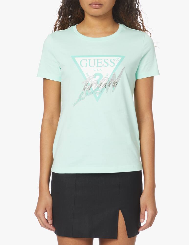rinascente Guess Long-sleeved shirt with triangle logo - green