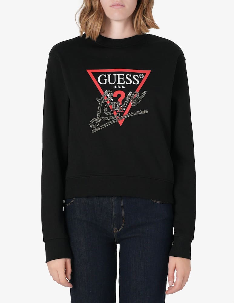 Guess Felpa con borchie Love - immagine 1 Guess Felpa con borchie Love - immagine 1
