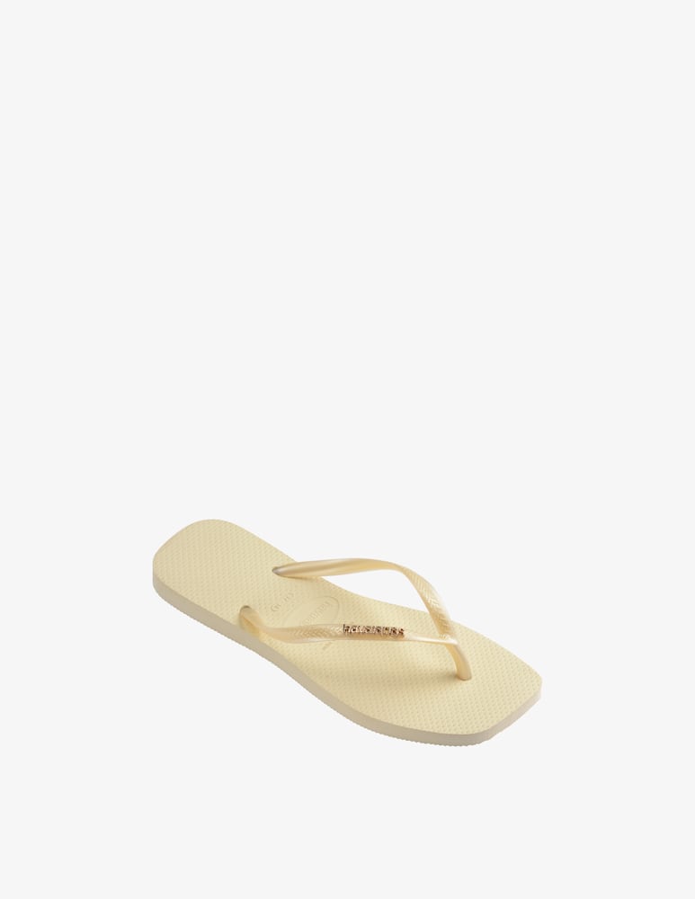rinascente Havaianas Square logo metallic flip flops