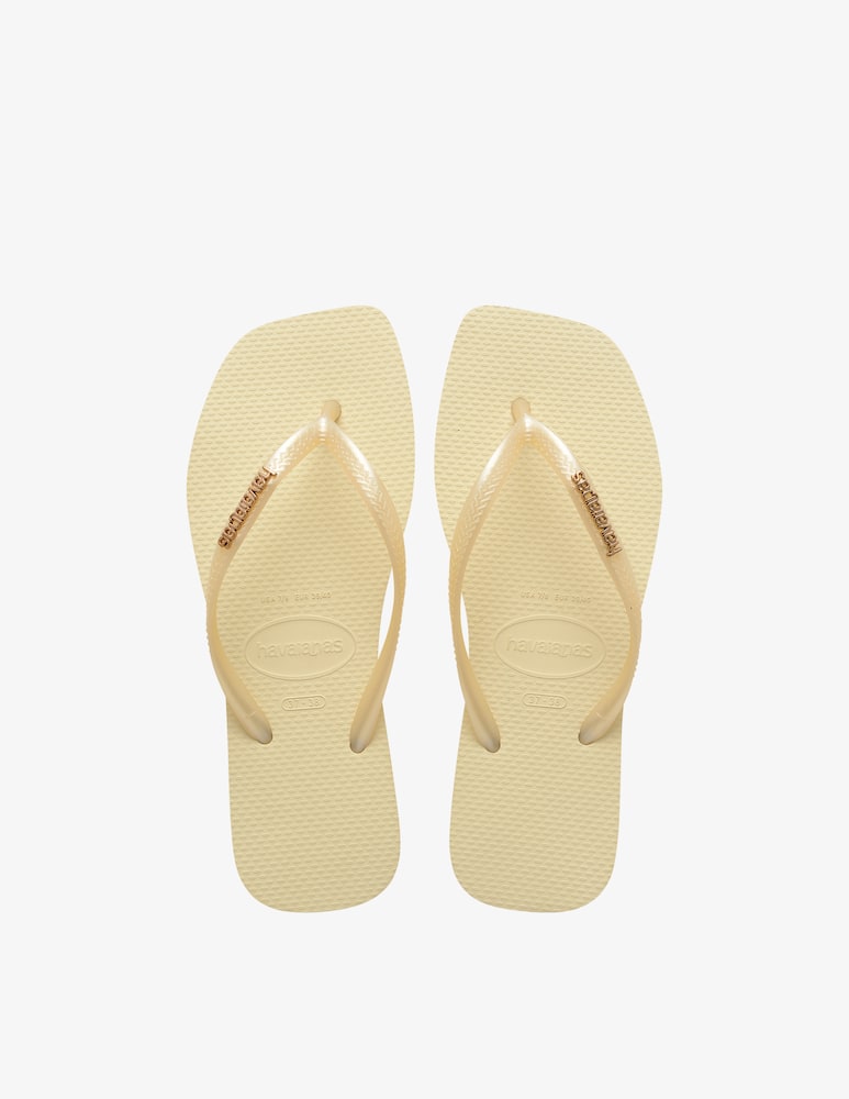 rinascente Havaianas Square logo metallic flip flops