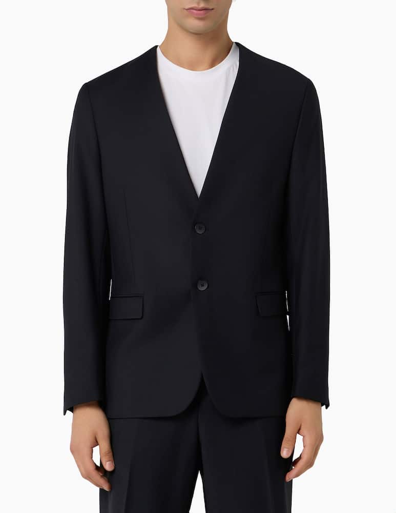 rinascente Misaky No-collar wool blazer