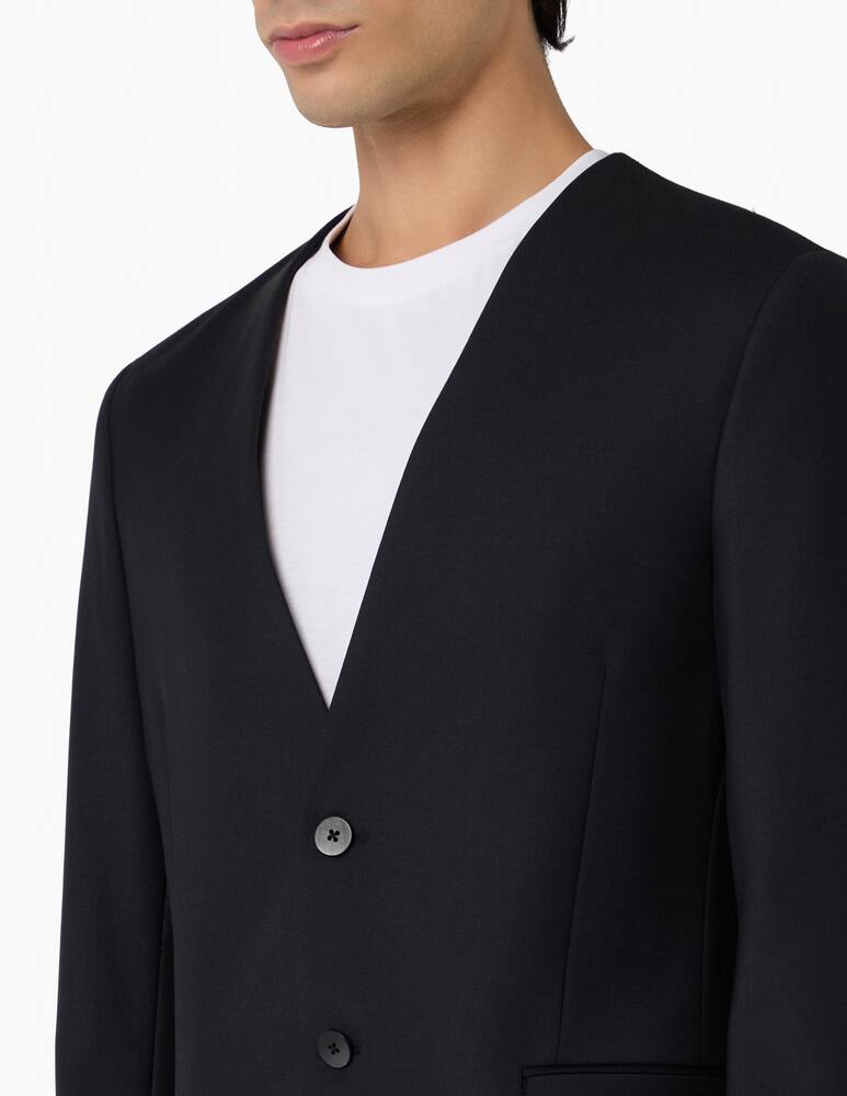 rinascente Misaky No-collar wool blazer