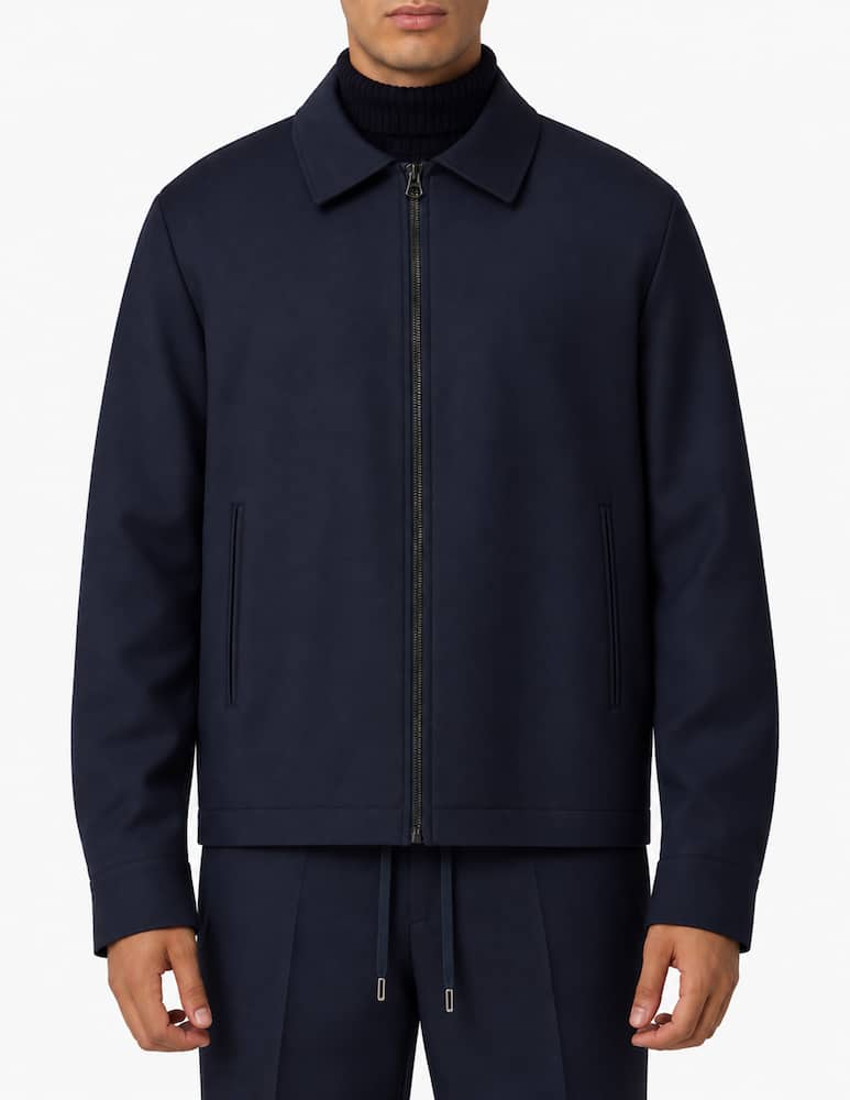 rinascente Misaky Overshirt full zip in fresco lana