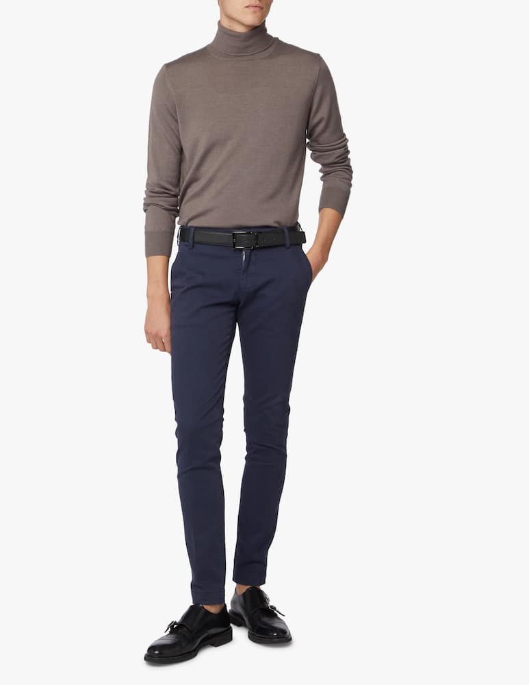 rinascente Entre Amis Pantalone chino gabardina con doppia tasca a filetto