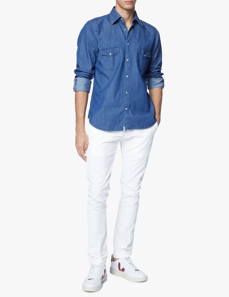 rinascente Entre Amis Pantalone chino in velluto con cinturino lungo