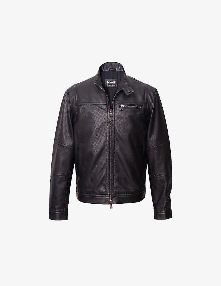 Schott Giacca biker in pelle soft traforata - immagine 1 Schott Giacca biker in pelle soft traforata - immagine 1