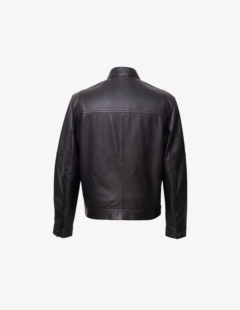 rinascente Schott Soft perforated leather biker jacket