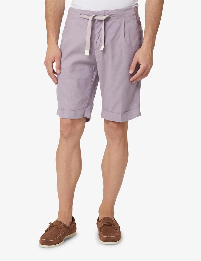 rinascente Entre Amis Cotton linen coulisse chino short - violet