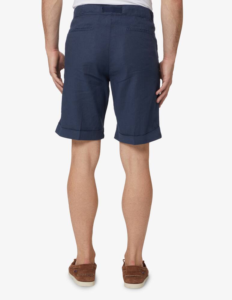 Entre Amis Bermuda chino coulisse cotone lino - blu - immagine 3 Entre Amis Bermuda chino coulisse cotone lino - blu - immagine 3