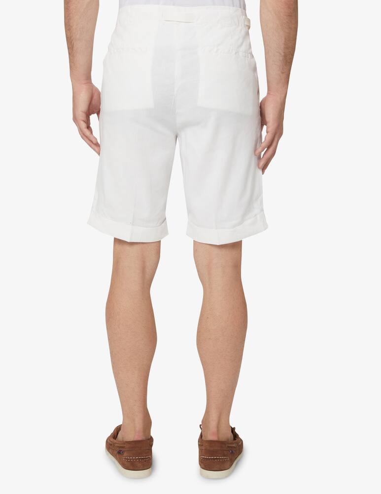 rinascente Entre Amis Cotton linen coulisse chino short - white