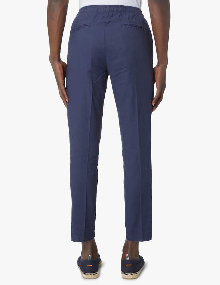 rinascente Entre Amis Pantalone jogger cotone lino - blu