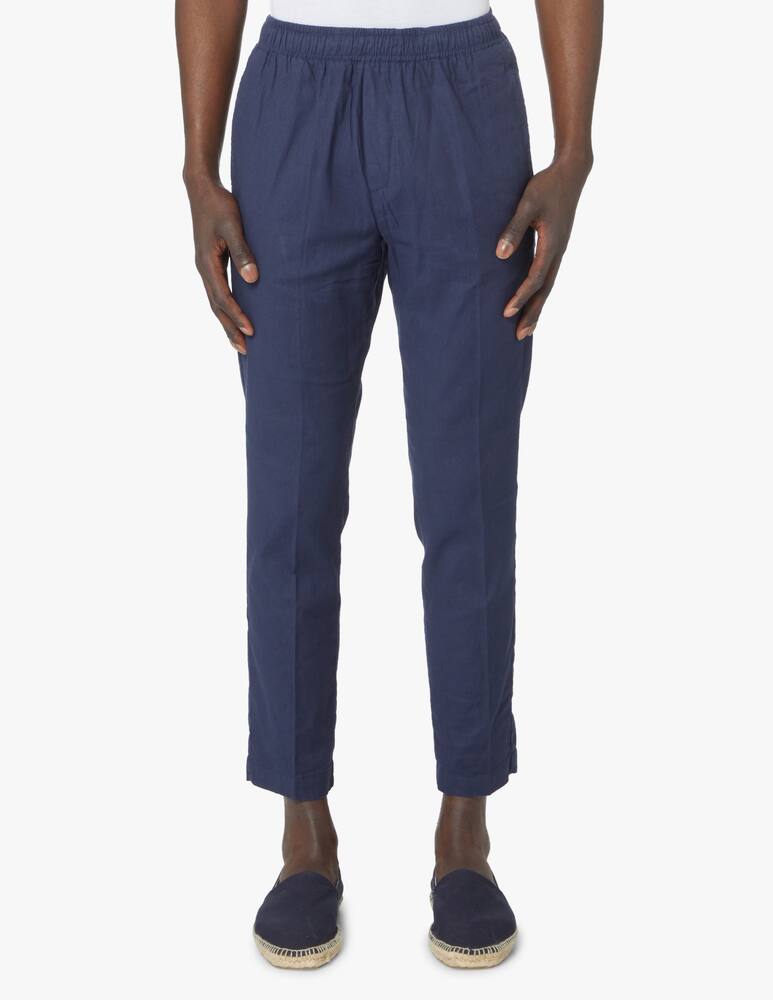 rinascente Entre Amis Pantalone jogger cotone lino - blu