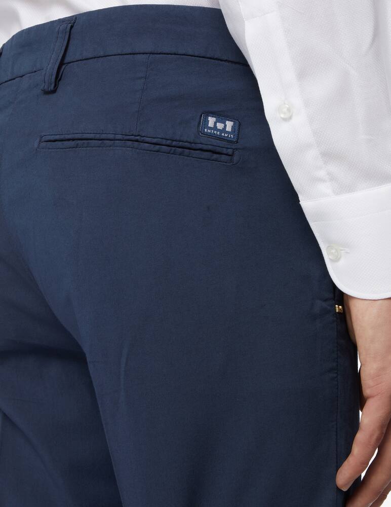 rinascente Entre Amis Light viscose cotton chino pant - blue