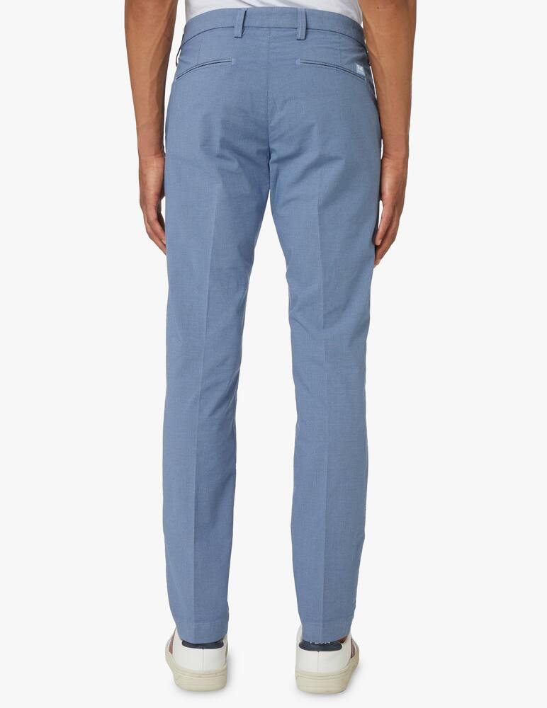 rinascente Entre Amis Pantalone chino gabardina micro pied de poule - azzurro